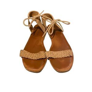 Lucky Brand Adannta Ankle Tie Sandal In Cashew Leather